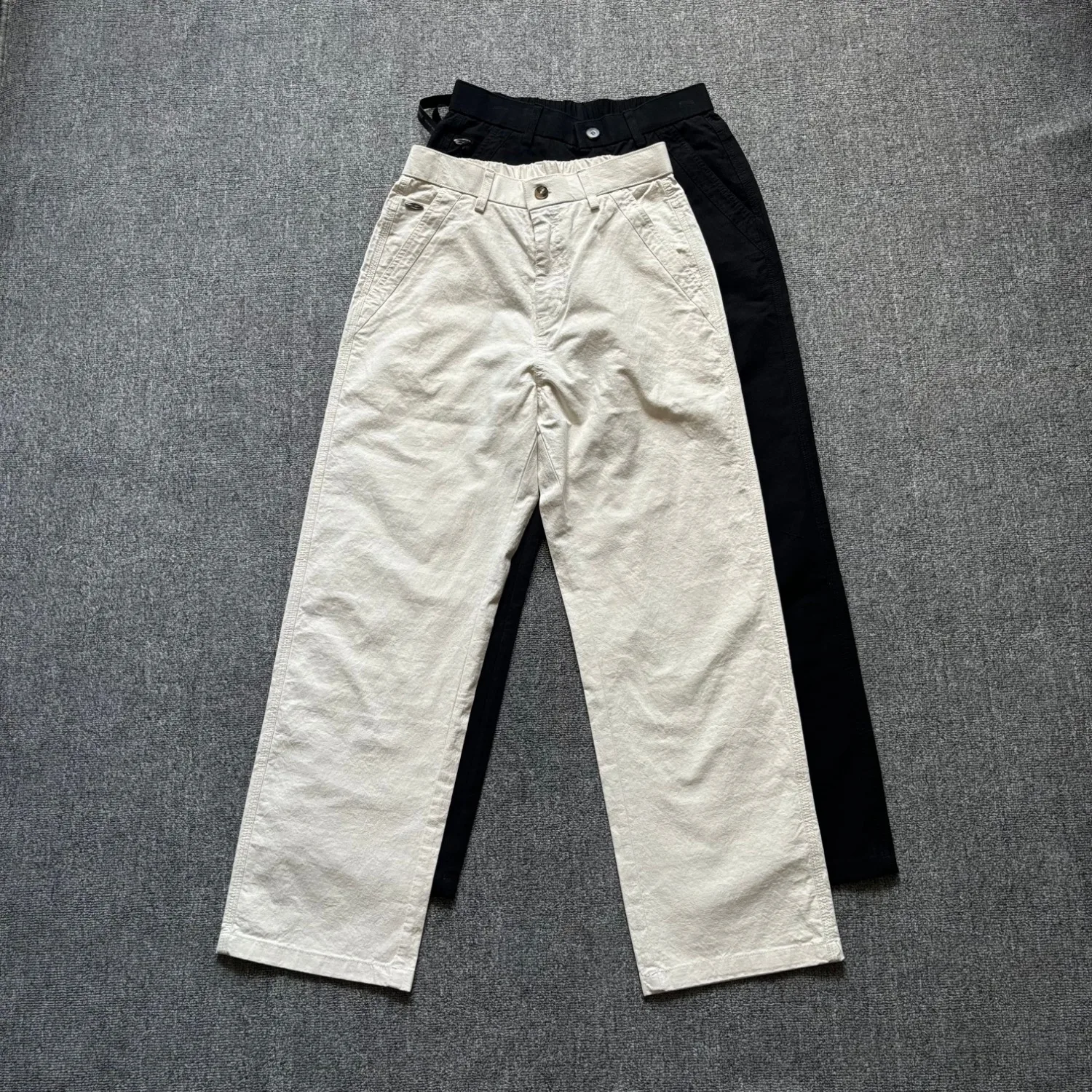 100% cotton American retro work trousers solid color straight loose men's versatile casual pants