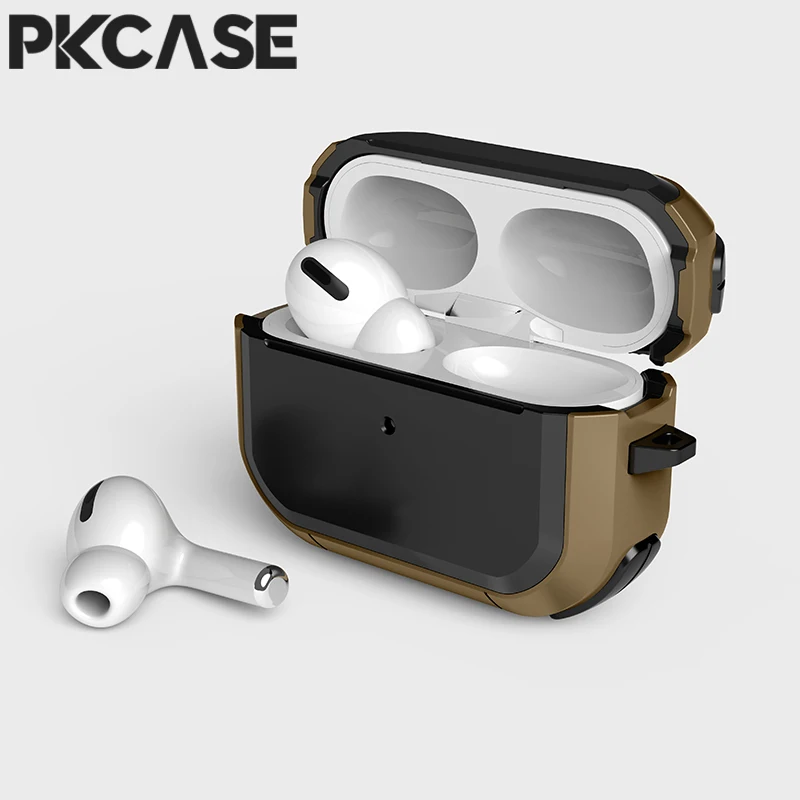 

PKCASE Shockproof Earphone Case For Airpods 1 2 3 Keychain Bluetooth Wireless Headphone Cover For Airpods Pro 2