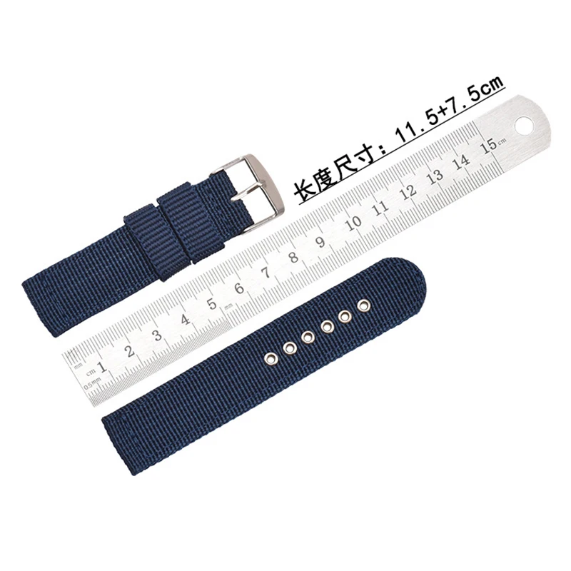 Fabric Bracelet 16mm 18mm 20mm 22mm 24mm Nylon Watch Band  Wrist Band Men Accessories Watch Strap