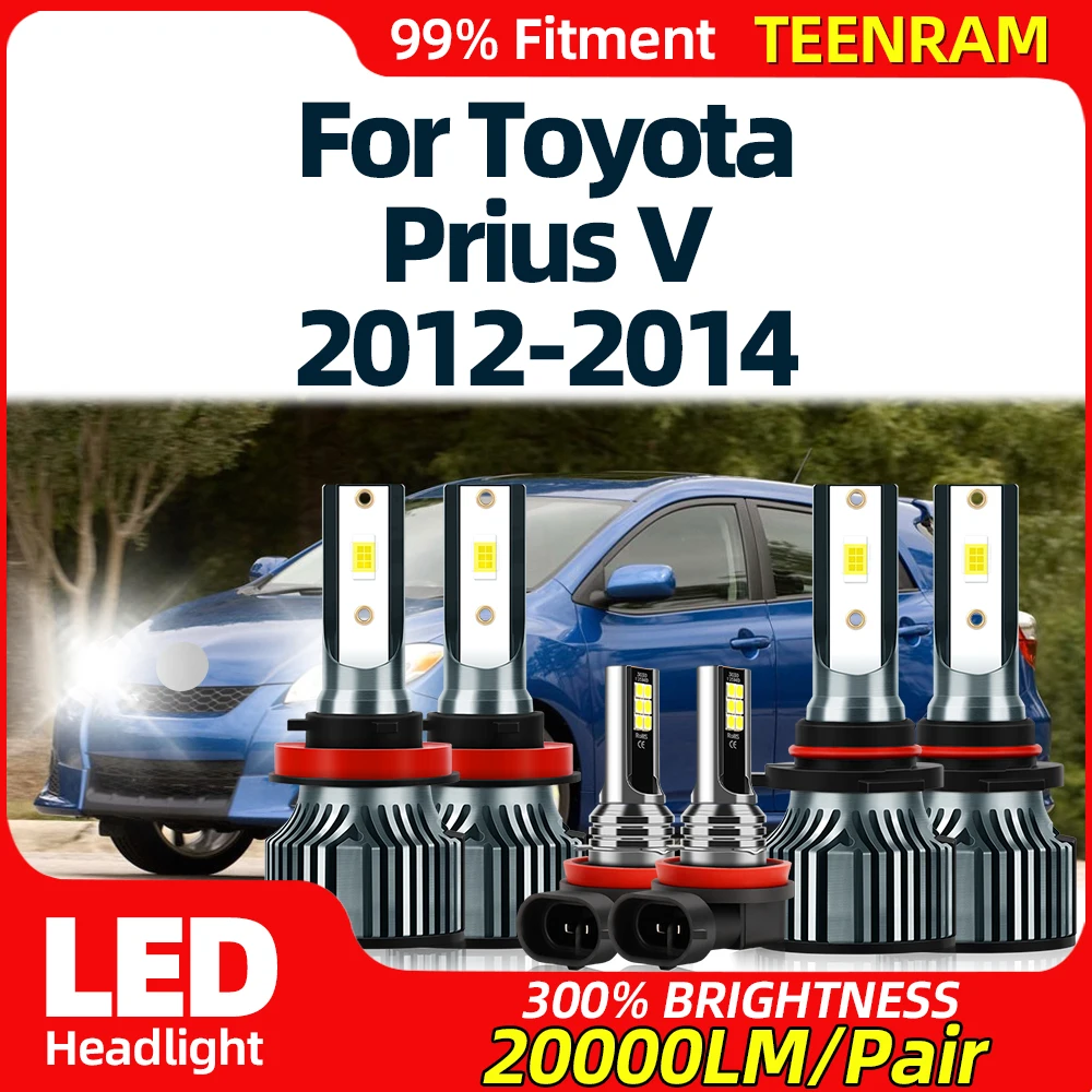 

Canbus LED Headlight Bulbs 60000LM Turbo Car Lamps 12V Plug&Play Auto Headlamps 6000K White For Toyota Prius V 2012 2013 2014