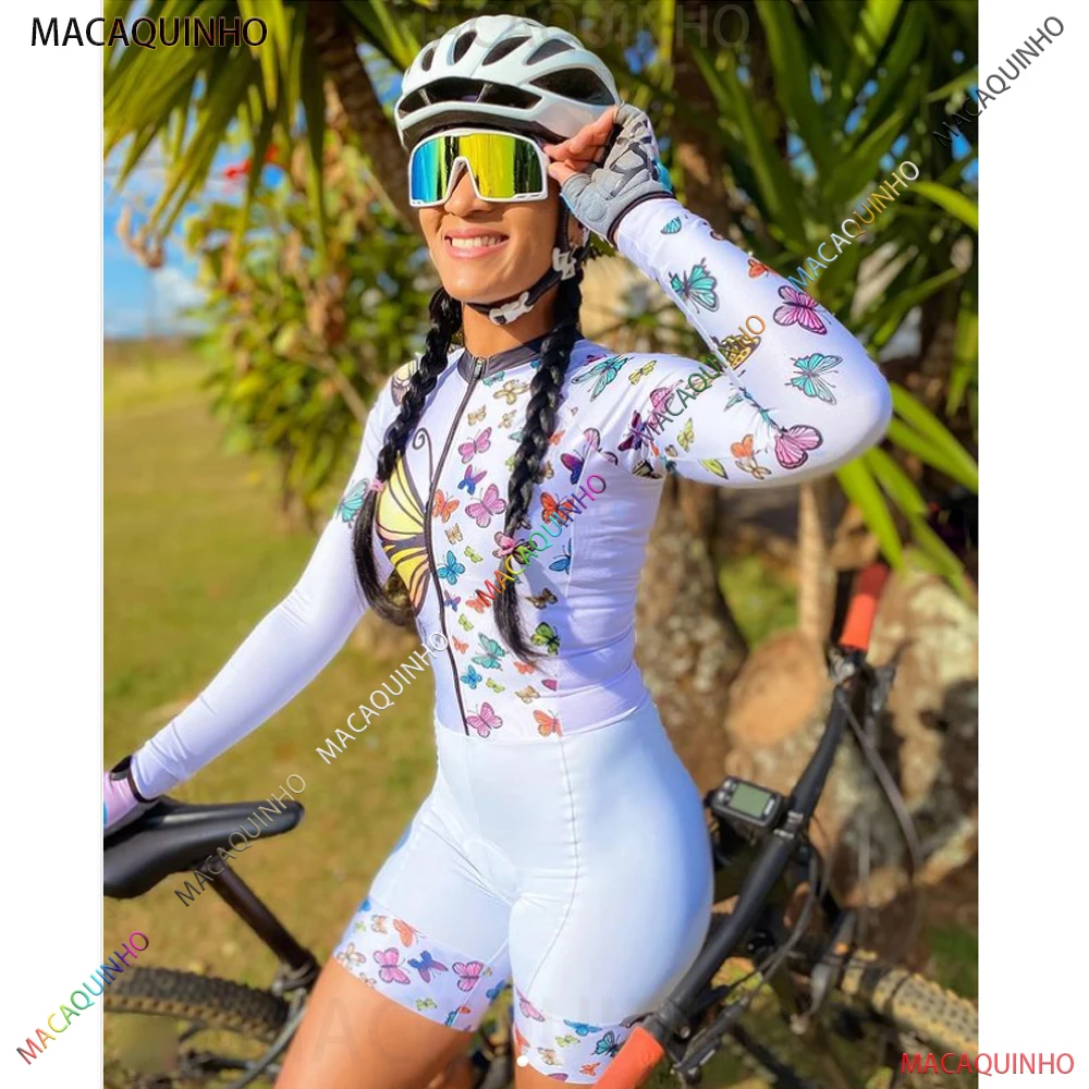 

Kafitt Cycling Long Jumpsuit White Women's Monkey Wholesale To Resell Full Bike Outfit Cycling Jersey Gel Cyclist Clothes