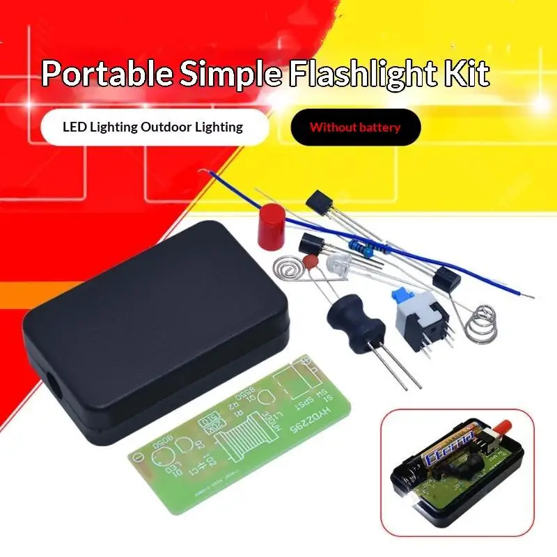 Simple Flashlight DIY Soldering Kit Welding Practice Learning Suite with Circuit Board for Electronics Hobbyist Beginners
