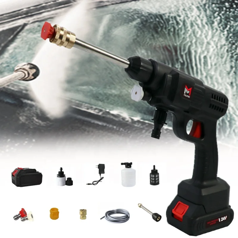 High Pressure Lithium Battery Car Wash Machine Pressure Washer Wash Sprayer Gun Car Washer Electric Car Washer High