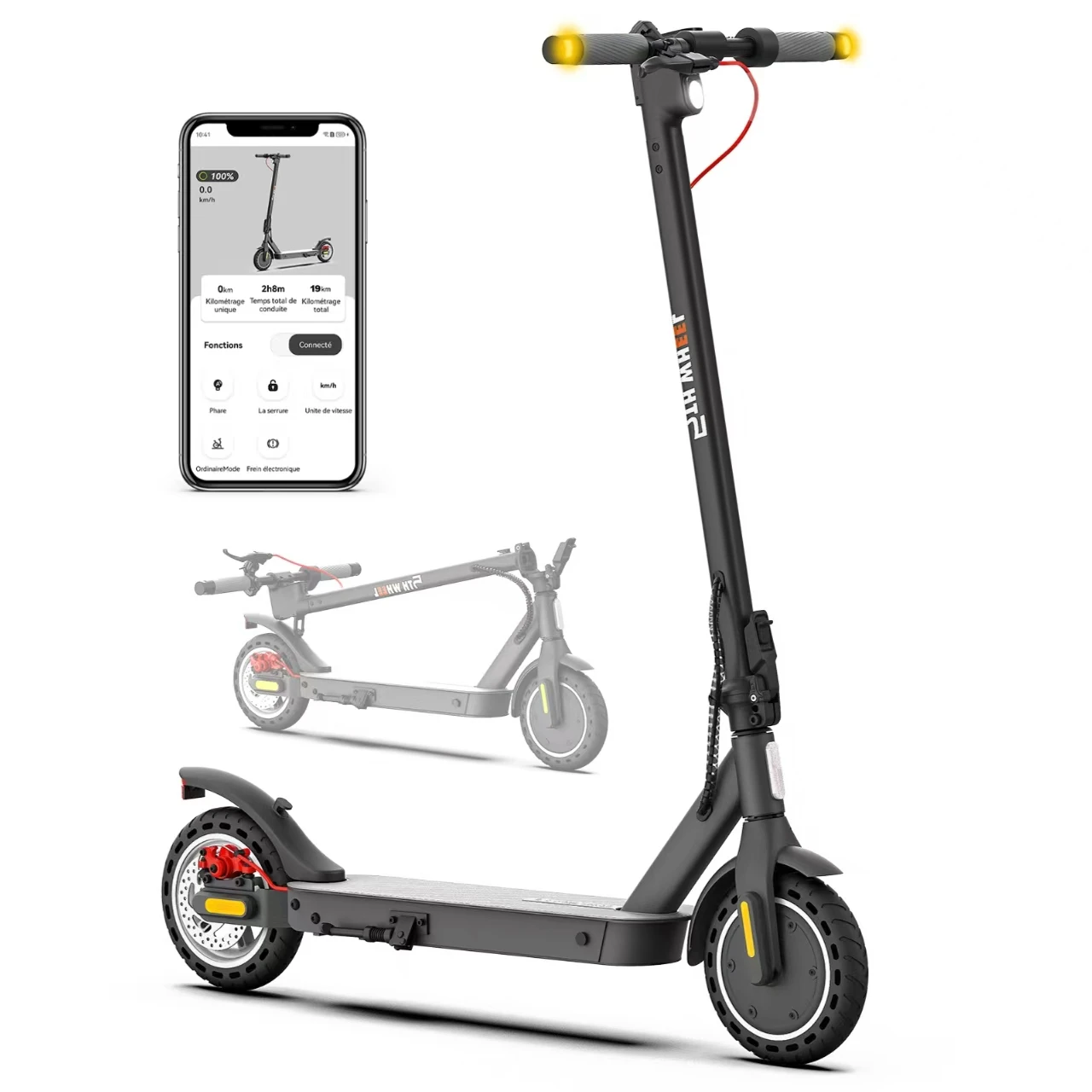 Image of 5TH WHEEL 14,5 kg faltbarer E-Scooter, 270 Wh Akku, 32-35 km Reichweite, 350 W/500 W Spitzenleistung, App E-Lock & Geschwindigkeitsregelung, Dual-Brems-Sicherheitssystem, E-Scooter für Erwachsene zum
