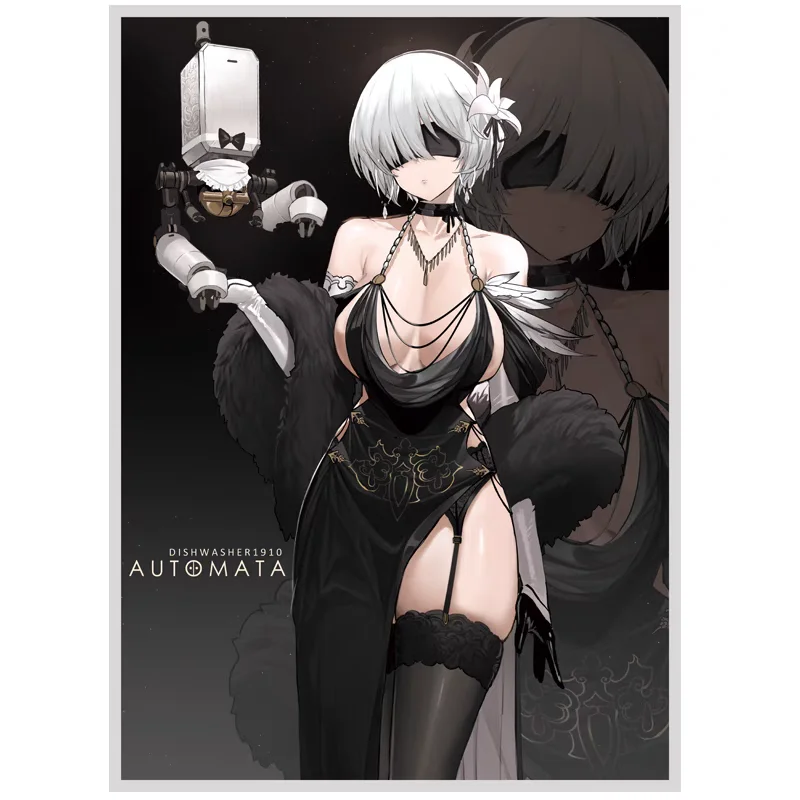 67X92mm Anime Zwarte Jurk Neil Holografische Kaarthoezen Kaartbeschermer Gebruikt voor MGT/WS Standaardformaat Ruilkaarten 60 STKS