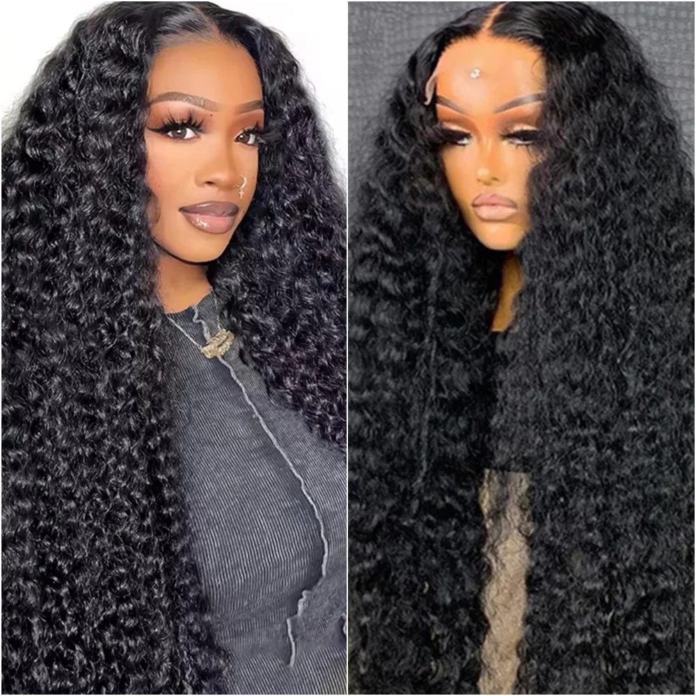 

28 38 Inch Deep Wave Lace Frontal Wig 5x5 13x6 360 HD Curly Human Hair Lace Front Wig for Women Water Wave Pre Plucked Lace Wigs