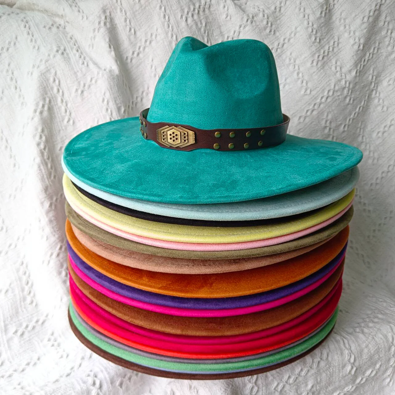 Vegan Suede Hat Fedora Wide Brim Hat Men Women Hat Top Hat Rancher Hat Vegan Suede Hat Wholesale  sombrero chapeau femme