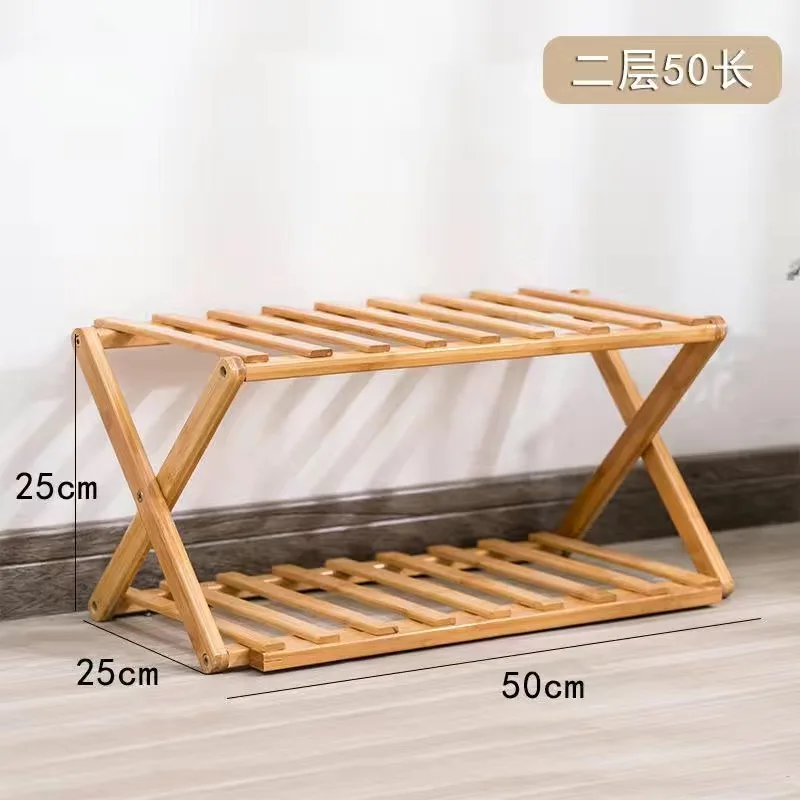 Bamboo Shoe Rack Multifunctional Free Standing Shoe Shelf Foldable Shoe Organizer Entryway for Hallway