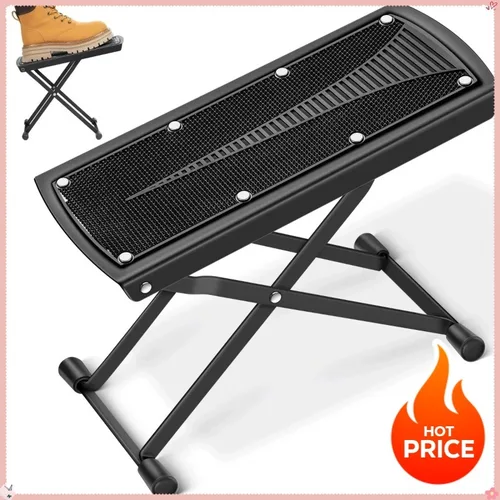 Pedal de reposapiés de guitarra nueva, almohadilla de goma antideslizante de Metal, estribo plegable ajustable de 4/6 posiciones de altura para accesorios de guitarra