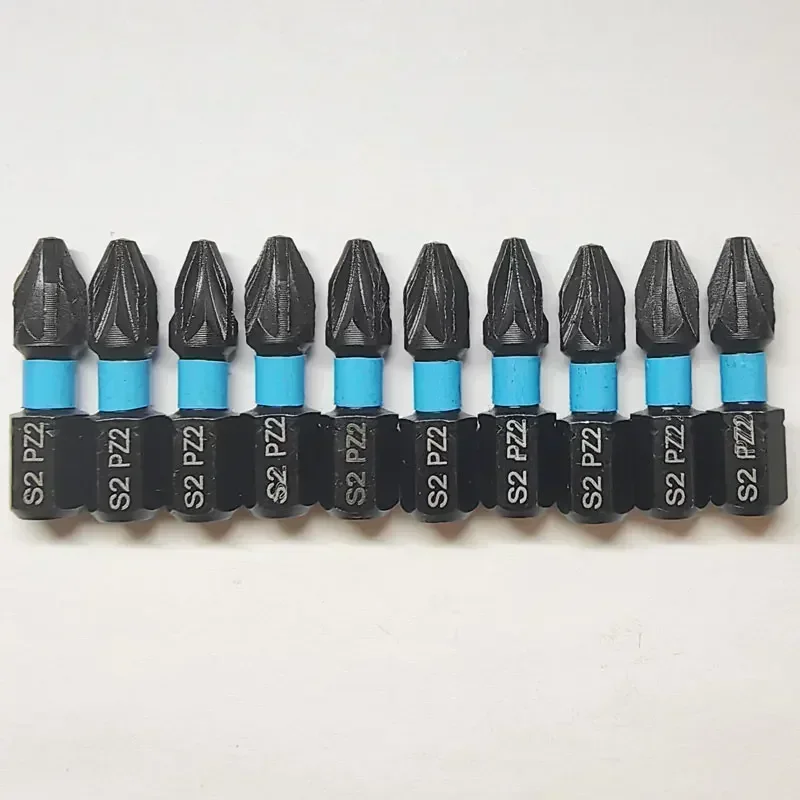 50Pcs 25mm PZ2 S2 Alloy Steel Screwdriver Bit Sets for Drill Impact Screwdriver Hex Magnet Professional Work Tools PZ1/PZ3/PH2