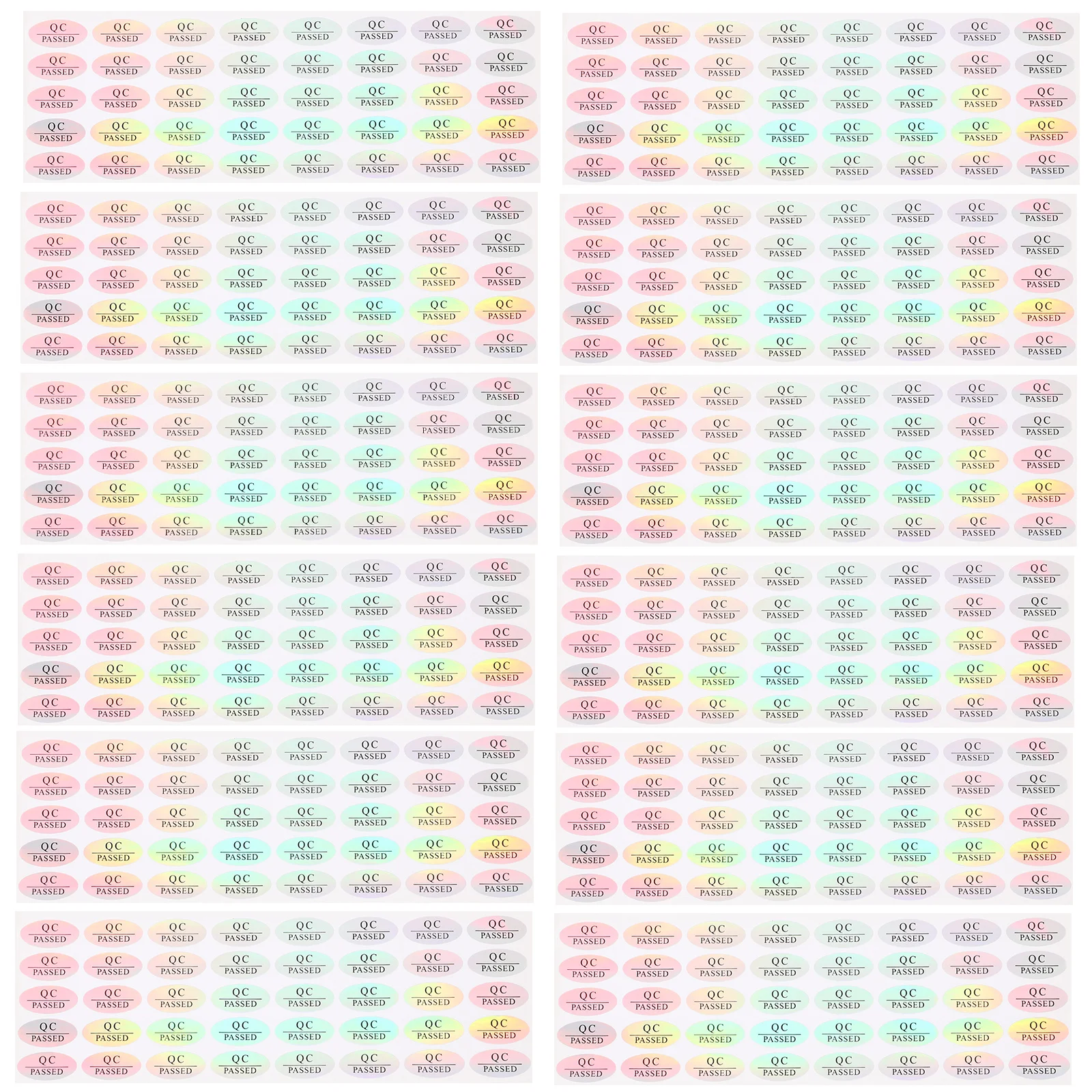 

500Pcs Qc Passed Labels Stickers for Quality Inspection Weather Resistant Colored Status Labels for Warehouse Packaging Tracking