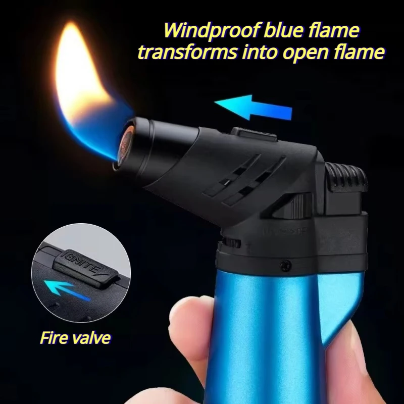 New Outdoor Windproof Barbecue Butane Inflatable Lighter Point Moxibustion Stick Welding Gun Aromatherapy Dual Fire Igniter