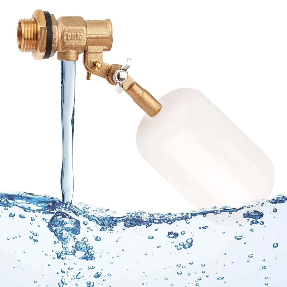 2pcs 1/2 Inch Brass Plastic Float Valve Adjustable Arm Auto Shut Off Water Filling For Pond Livestock Tank Plumbing Fixture