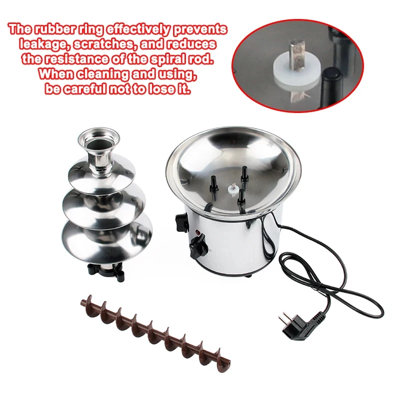 4 Tiers Chocolate Fountains Wedding Party 4Th Floor Cheese Melting Fondue Heating Waterfall Hotpot Machine Heater Pot Melter EU