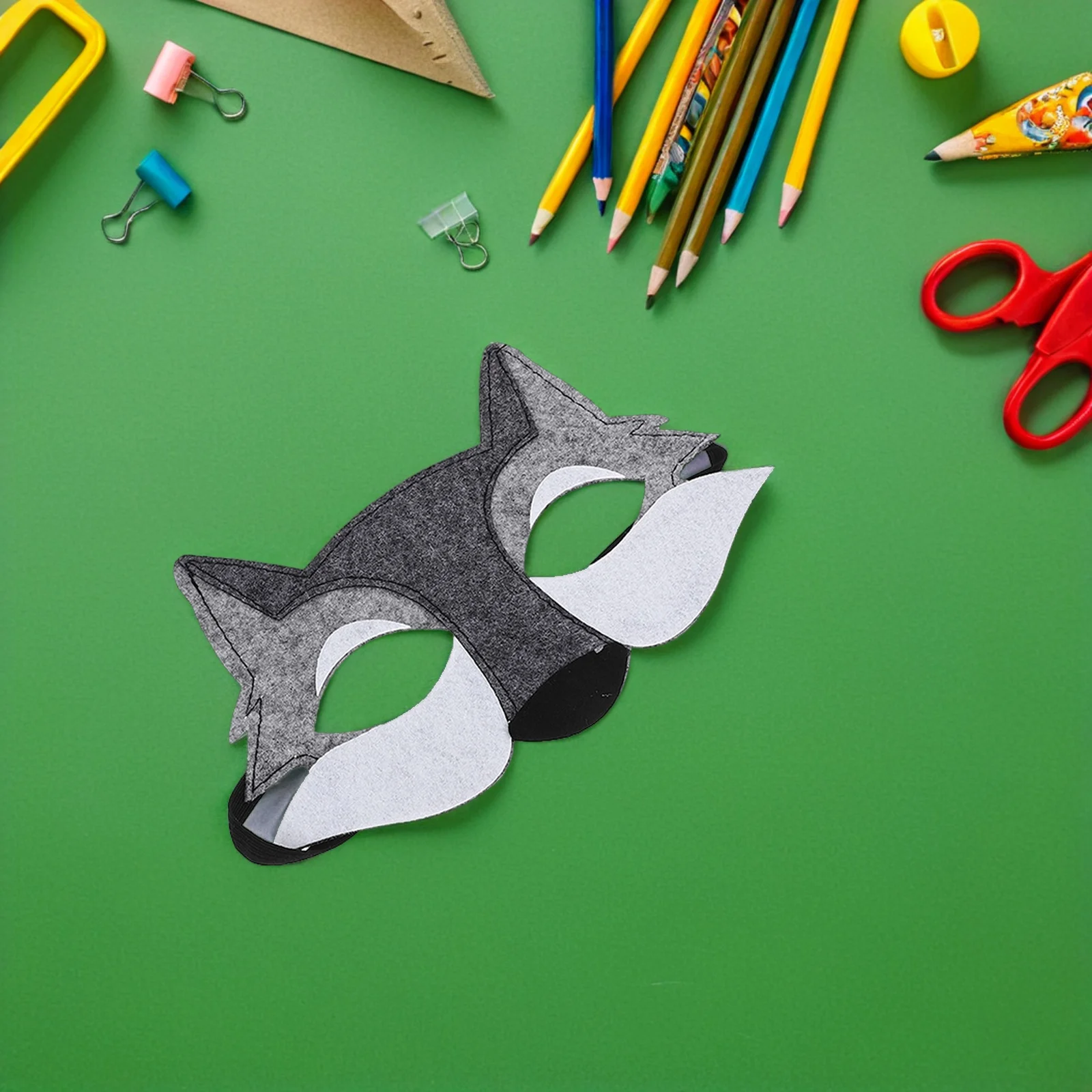 

12 Pcs Felt Halloween Cosplay Mask Full Animal Masquerade Grey Half Face Costume