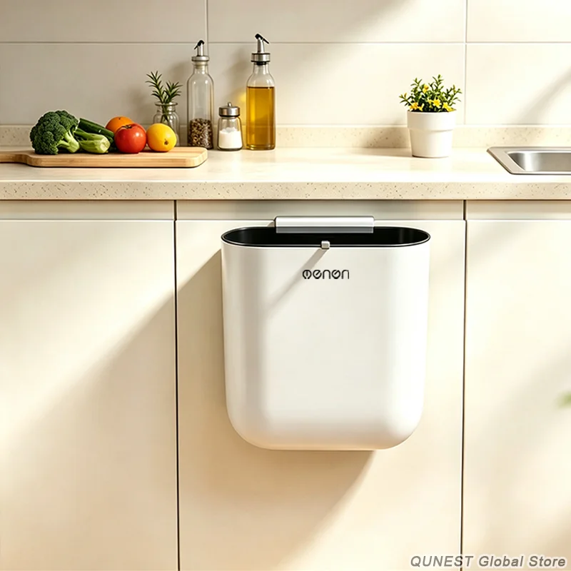 Household Wall‑Mounted Suspended Trash Can Multiscene Wastepaper Basket Food Waste Storage Bin For Kitchen Toilet Living Room