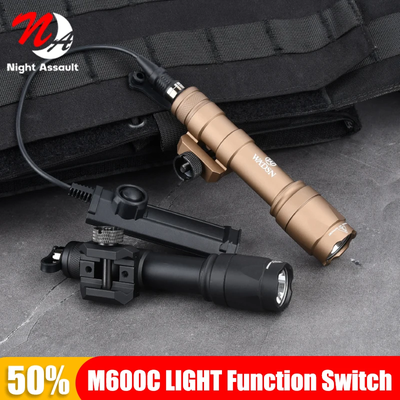 WADSN Tactical Airsoft SF M300 M600 M300A M600C Flashlight Dual Function Pessure Switch 600lm Hunting Scout Weapon Gun LED Light