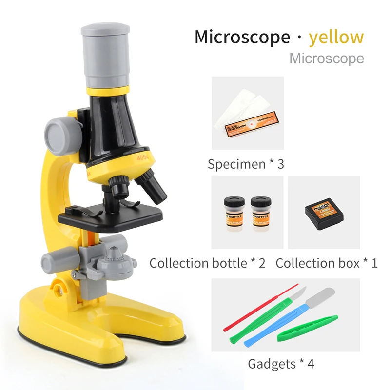 Microscope de laboratoire de biologie pour enfants, LED sous x, kit d'expérimentation scientifique scolaire, éducation, jouets scientifiques, cadeaux pour enfants, kness st