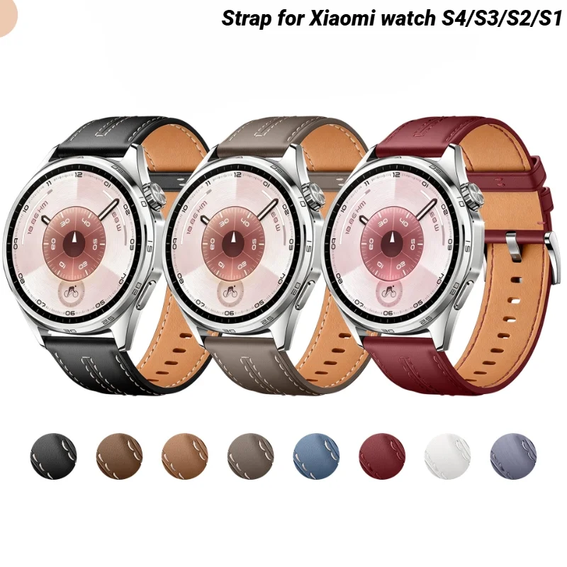 

Cow Leather Strap for Xiaomi watch S4 Sport Watchband For Xiaomi watch S4/S3/S2/S1 22mm Correa Bracelet Woman Men Wristband
