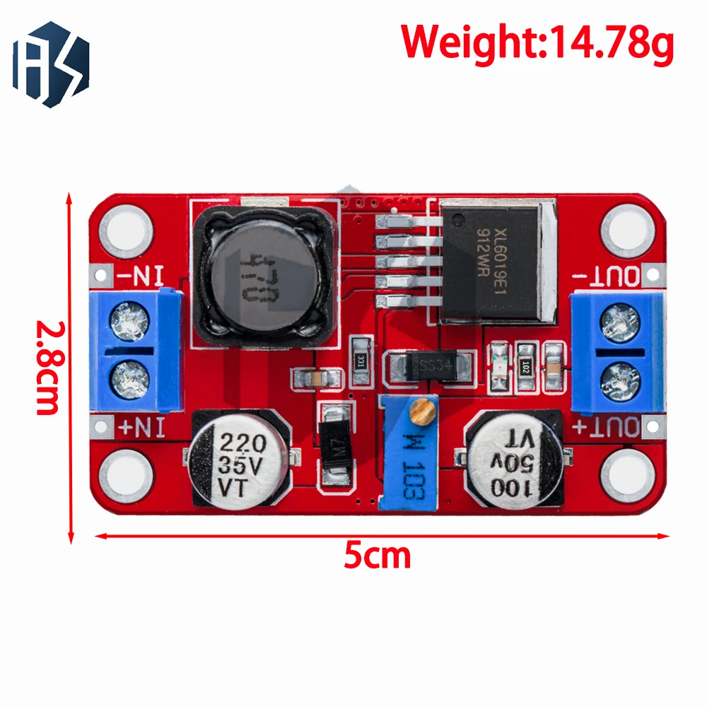 1PCS  DC-DC power supply module boost module step-up voltage converter Voltage regulator XL6019 adjustable output