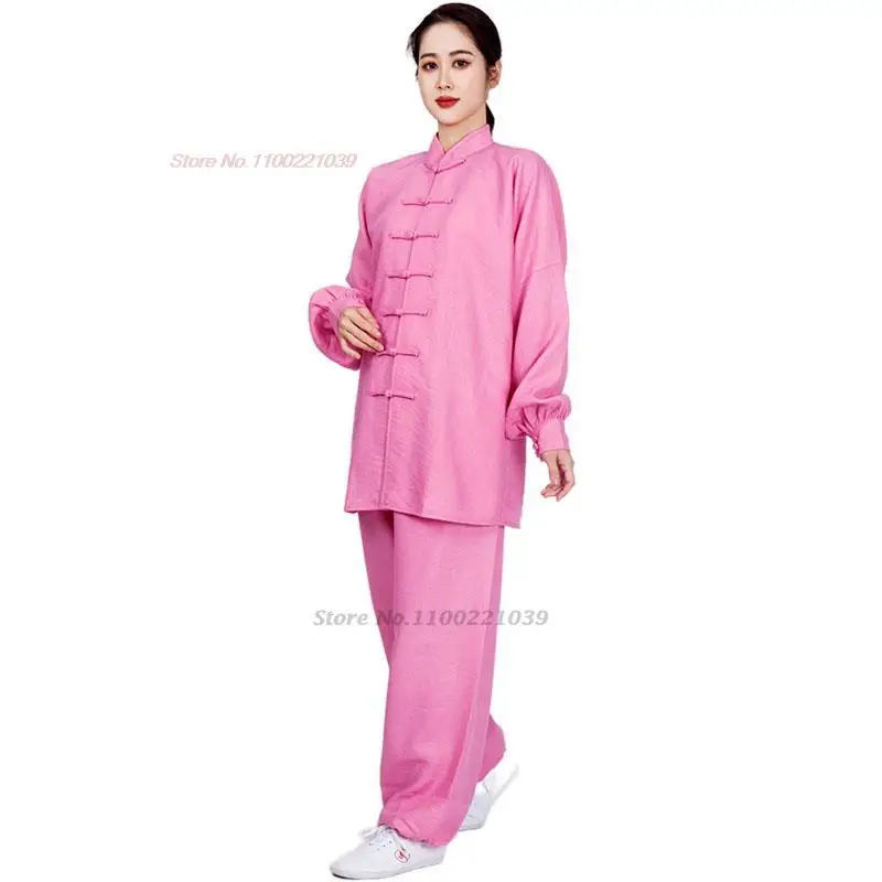 2024 tai chi uniform chinese wushu kung fu set cotton linen taijiquan practice traditional martial arts wing chun exercise suit