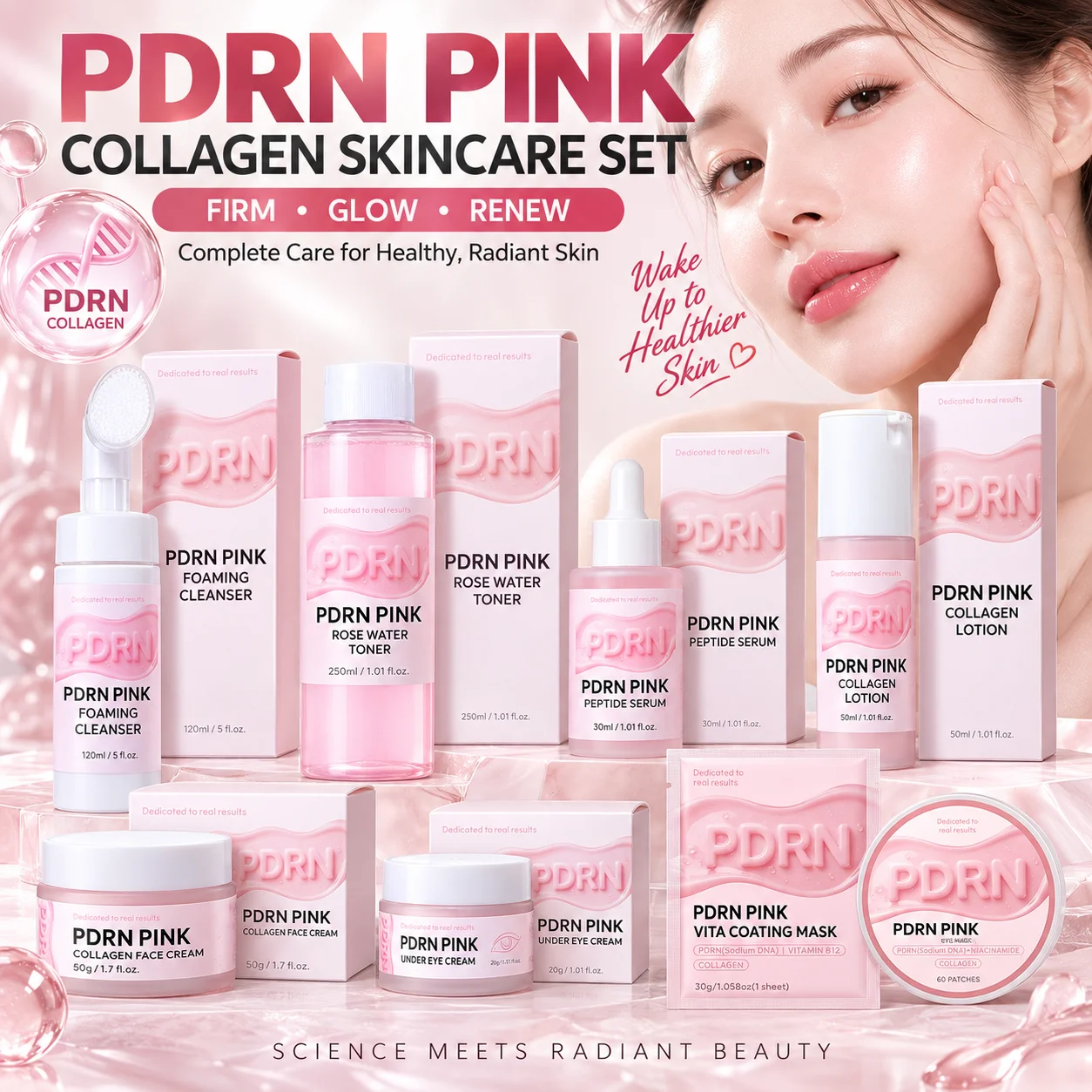 핑크 PDRN 연어 DNA 콜라겐 스킨케어 세트: 펩타 - Skincare Glow 리뷰 및 가격