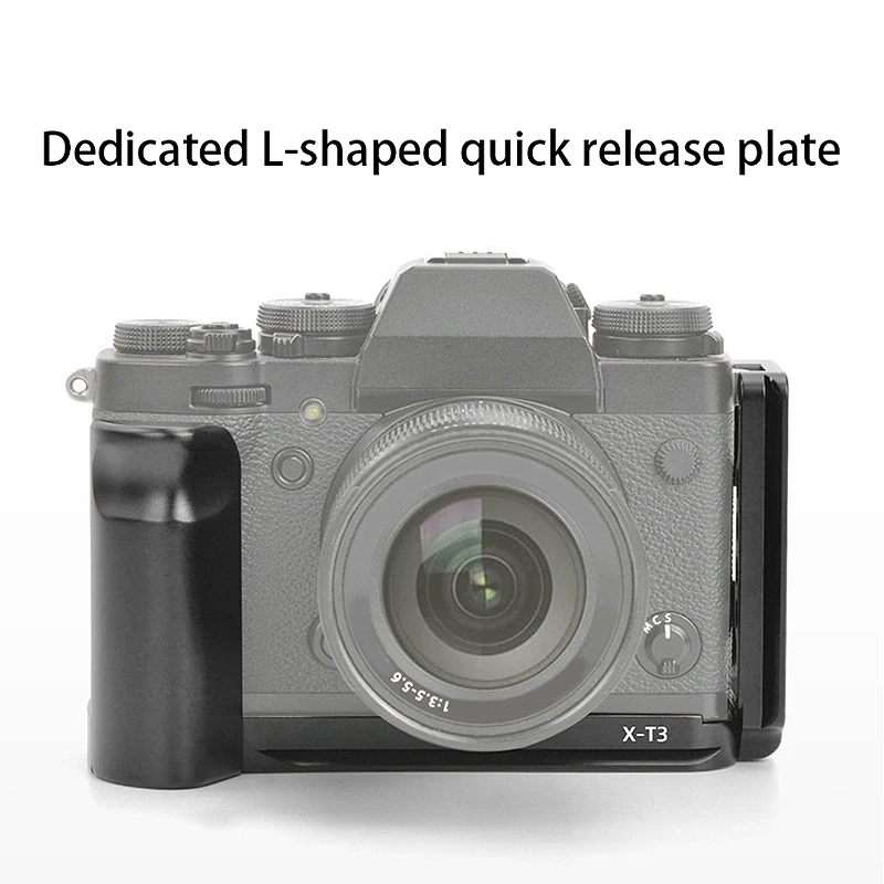 Hand Grip Quick Release L Plate/L Bracket for Fuji X-T3 XT3 Digital Camera with 1/4 inch Thread Screw CNC Metal Board