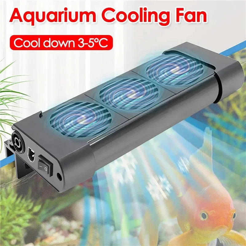 

2/3/4/5/6 Головки вентилятора Бесшумный охлаждающий вентилятор для аквариума 135 ° Вращающийся аквариумный бак для креветок, охлаждающий и охлаждающий вентилятор с рассеиванием тепла, 220 В