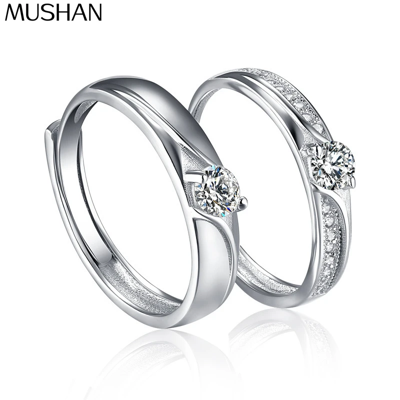 MuShan Jewelry 925 Sterling Silver Ring Wedding Band High Carbon Diamond Birthday Gift Romantic Style Women Rings Fine Jewelry