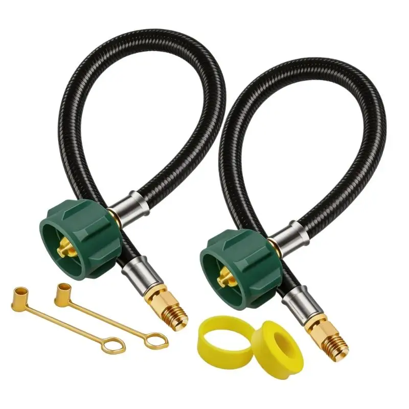 Picture 5: Premium Motorhome Propane Supply Hose With QCC Connection For Trailers Camping And Road Trips Easy Install 2 Pack