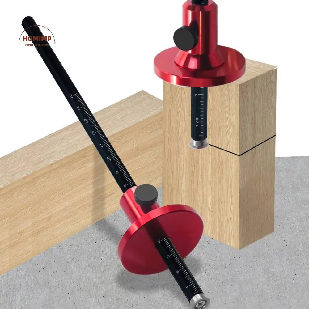 

Aluminum Alloy European Wheel Marking Gauge Ergonomic Handle Metric/Inch Wood Scribe Marking Tool High Precisions Lines Durable