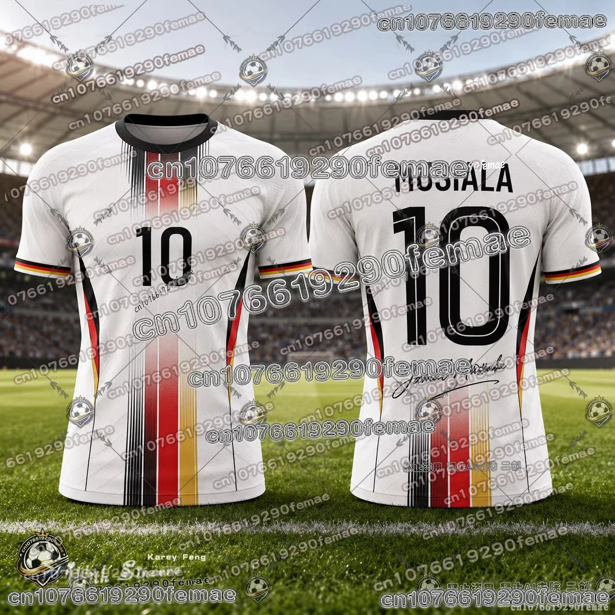 2026 Sommer Neues Musiala Deutschland Fußballtrikot Spezielles Gedenktrikot für Kinder und Erwachsene Atmungsaktiv Schnelltrocknend F – Detail 4