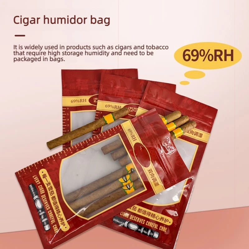 Cigar Humidity Bag Two-Way Moisturizing, Preserves Freshness with 69%RH Control