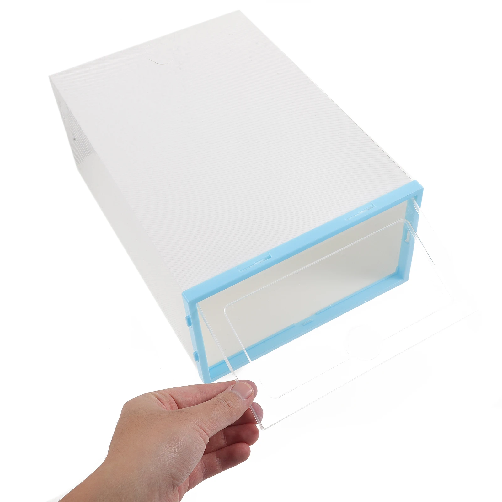 

6 PCS Shoe Case Box Storage Artifact Organizer Container Containers Shoes Closet Boxes Blue Stackable Men and Women