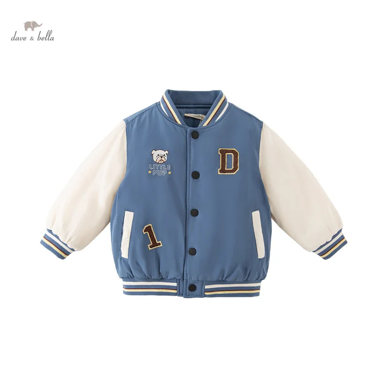 Dave Bella Children Boys Overcoat 2023 Autumn Winter New Fashion Casual Knitted Top Baseball Uniform Outdoor Sport DB4236698