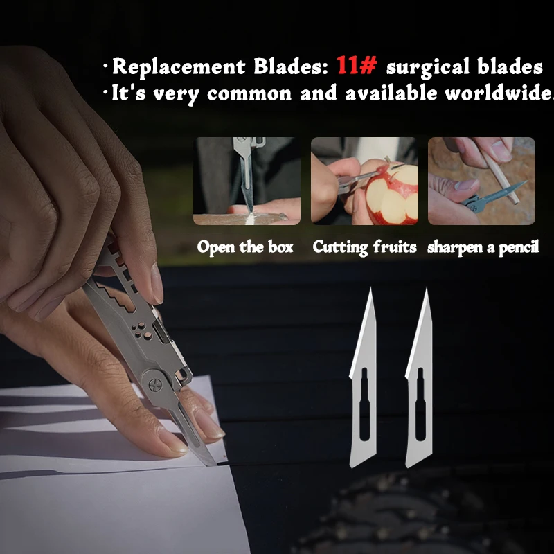 CNC 11 IN 1 Titanium Alloy Crowbar มีดที่เปิดขวดสําเร็จการศึกษาขนาดหกเหลี่ยมประแจ EDC เครื่องมือกลางแจ้ง Multifunction Camping