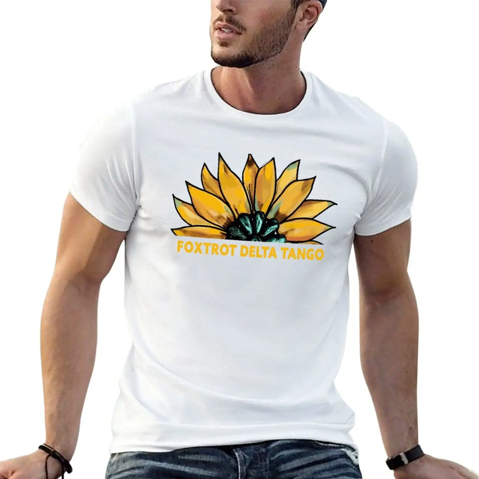 

Foxtrots Deltas Tangos Sunflower Flower Boho Floral T-Shirt man t shirts for men funny t shirts cotton T-Shirt