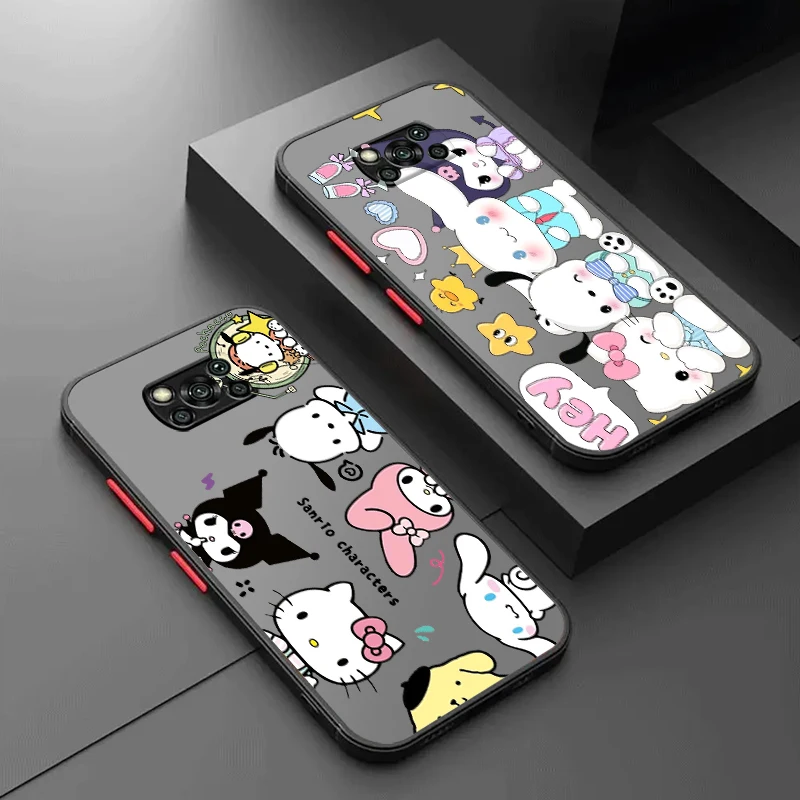 

Cute Pacha Dog Sanrio Cartoon Frosted Translucent For Xiaomi Mi Poco X5 X4 X3 M6 M5S M5 M4 M3 F5 F4 F3 GT Pro 5G Back