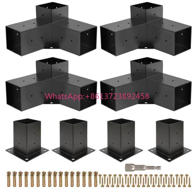 Gazebo Set Bracket Three-way Right-angle Bracket Rear Seat Kit Wooden Beam Gazebo Patio Wooden House