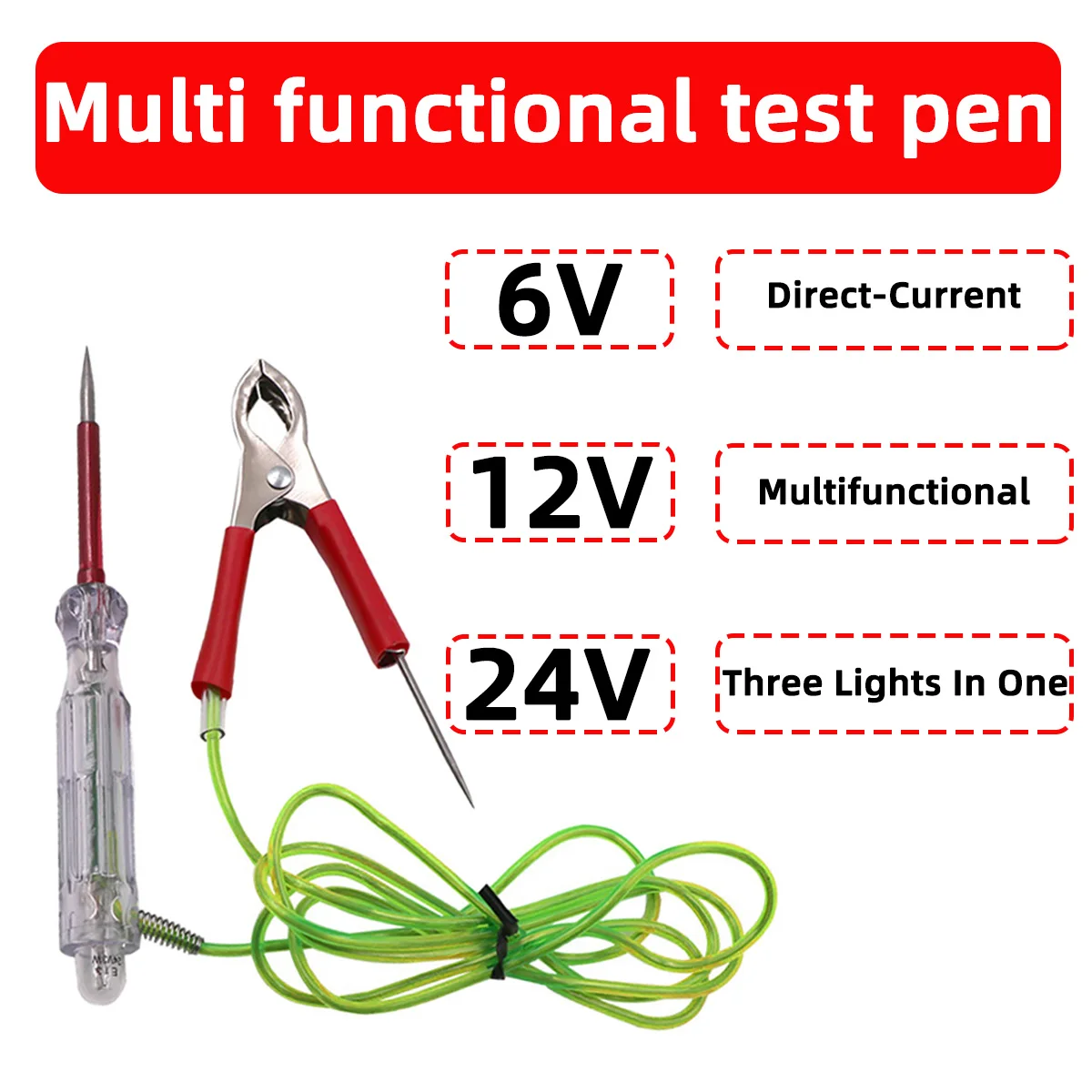 6V 12V 24V Automotive Multifunctional Electric Pen Dc Voltage Circuit Test Pen Led Circuit Test Pen Automotive Maintenance Tool