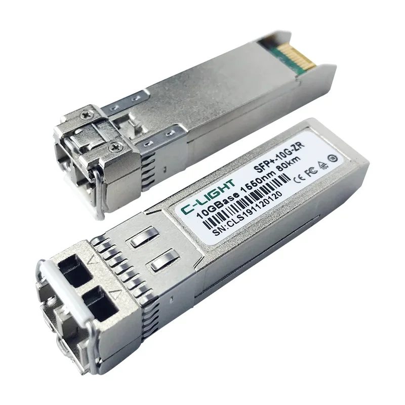 C-LIGHT SFP10G-ZR Compatible ZyXEL SFP-10-ZR 10GBASE SFP+ 1550nm 80km DOM Network Fiber Optical Transceiver Module