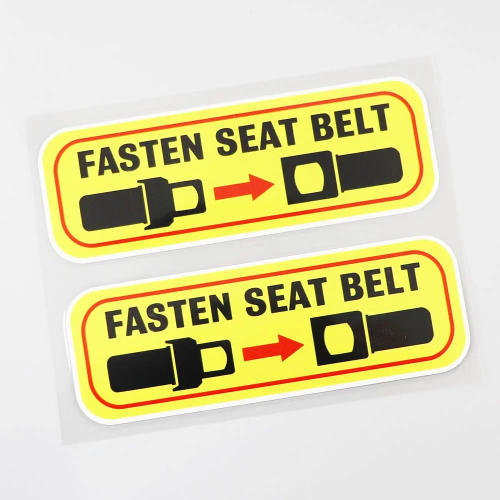 2X 16.2CM×5.3CM Decal Accessories Personality Customization  Fasten Seat Belt Decal Caution Safety Strap PVC Car Stickers