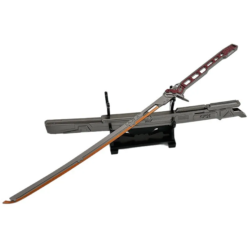 30cm Arena Breakout Thermal Samurai Blade Model Metal Sword Cosplay Prop Function Wind Belt Sheath Blade Boy Birthday Gifts