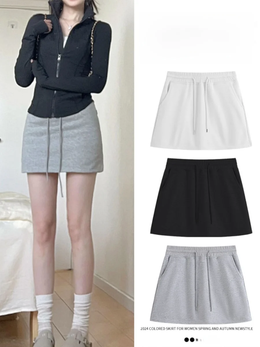 

ay Spor Skirt Women's New plus Size High Waist Bodycon f-length A-line Skirt Anti-exposure Commute Sle