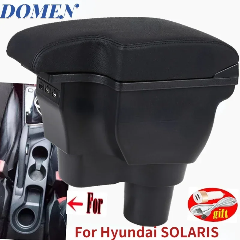 

For Hyundai SOLARIS Armrest For Hyundai Solaris 2 Accent Verna Car Armrest box 2017 2018 2019 2020 2021 Storage box