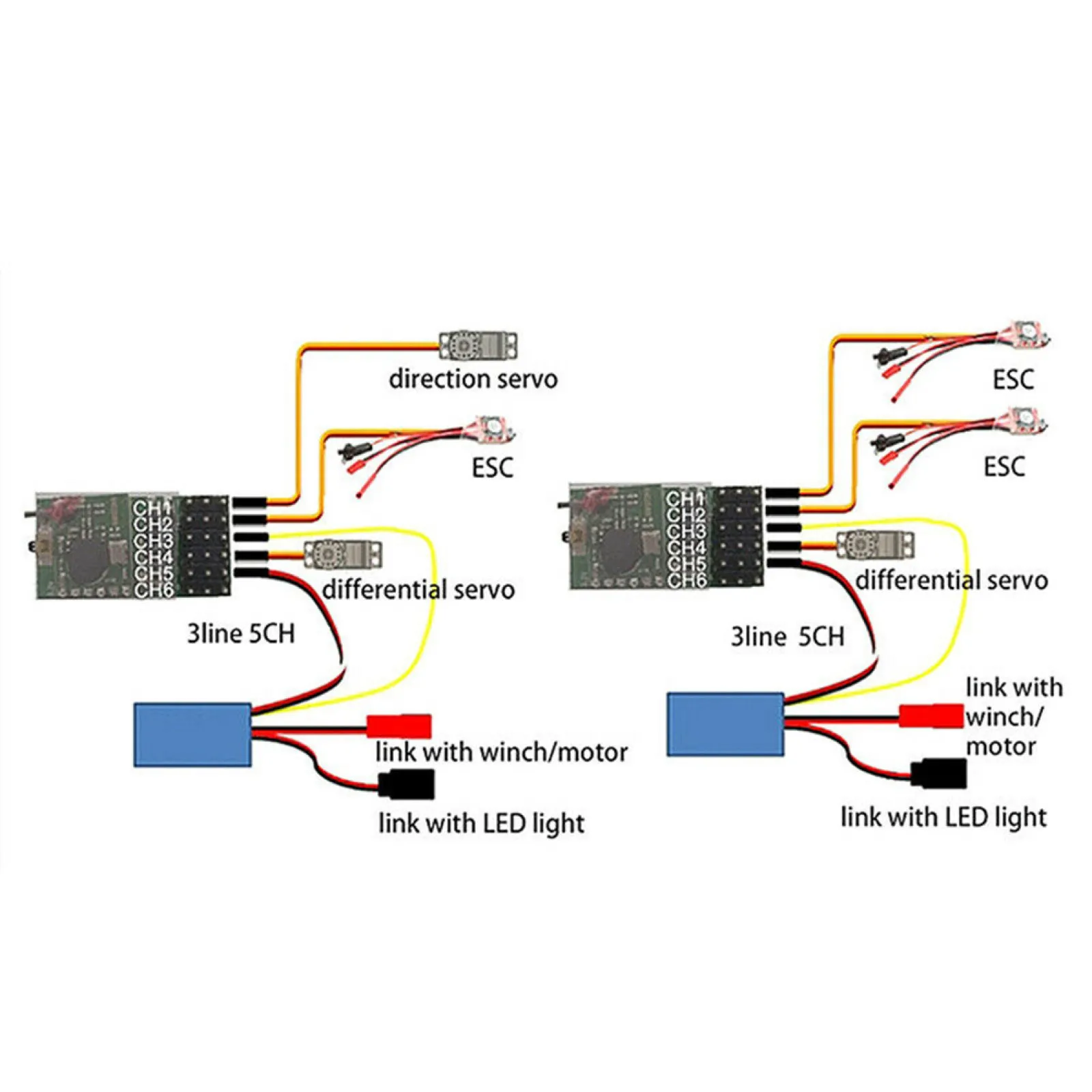 Micro 6CH 2.4G Gyro Receiver P6FG Mini 4.8-10V for X6 Transmitter Remote Controller RC Car Boat Tank Toy