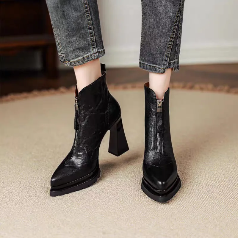 أشار تو سوبر عالية الكعب المرأة تنوعا كتلة كعب منصة أحذية واحدة 2025 الجوارب الجديدة