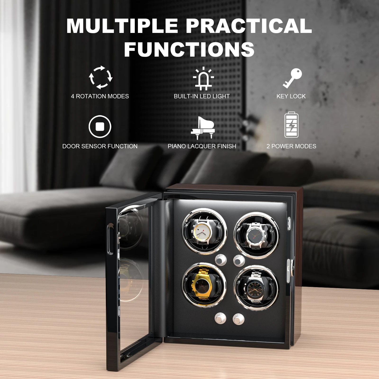 Caja de Almacenamiento de Relo - Luxury Watch Winder Box reseña y precio