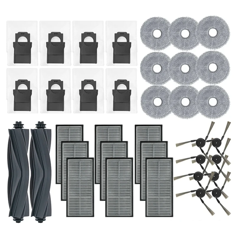 

B06B-For Dreame X40 X40 Ultra/X40 Pro Robot Vacuum Cleaner Main Side Brush Hepa Filter Mop Cloth Rags Dust Bags Accessories