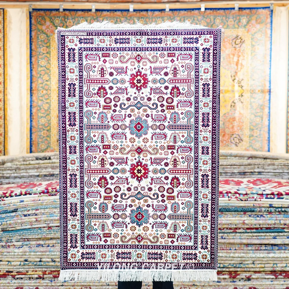 

76x122cm Handmade Silk Tribal Carpet Living Room Oriental Classic Rug (BL163)